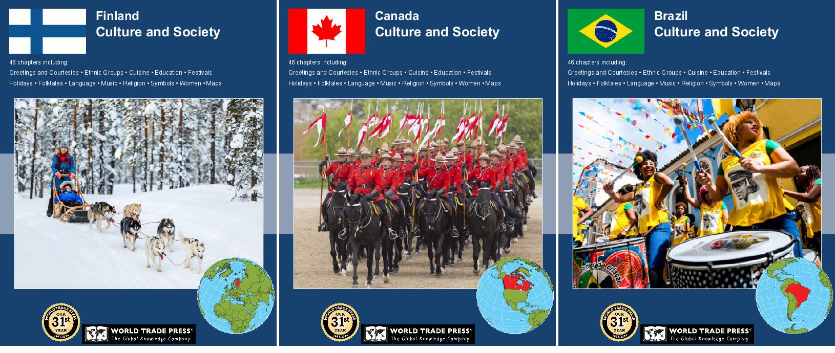 A collage of our various country report PDF covers