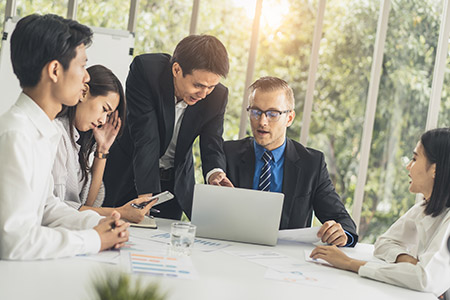 Business people at a meeting